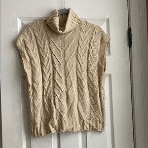 SHEIN Cream Cable Knit Turtleneck Sweater